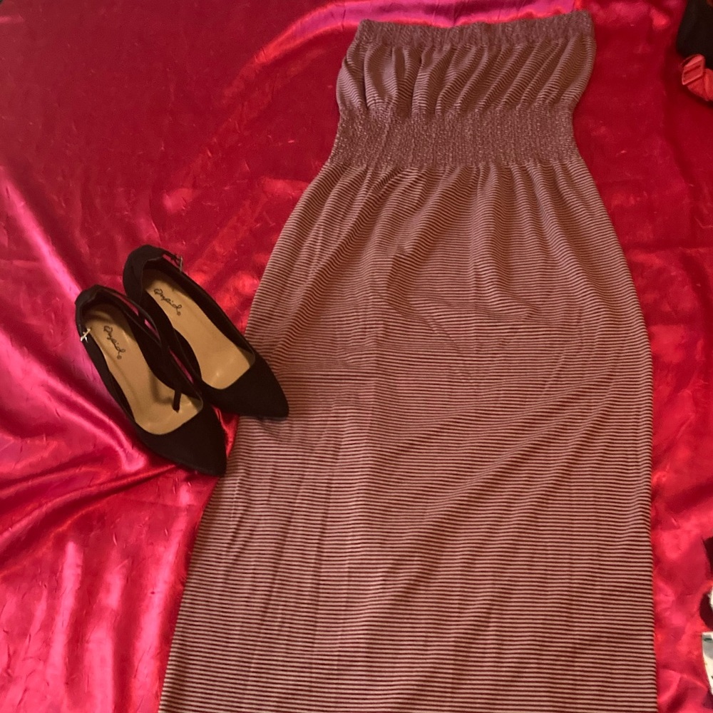 strapless maxi dress